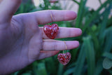 Lovey Dovey Pink Glitter Heart Hoop Earrings