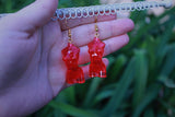 “Watermelon Jolly Rancher” Looking Goddess Earrings