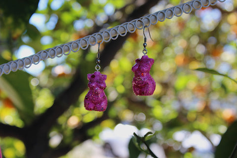 Plus Size Pink Love Glitter Goddess Earrings