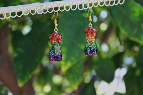 Itty Bitty Rainbow Pride Goddess Earrings