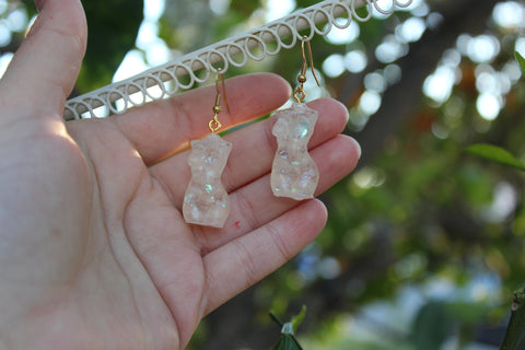 Straight Sized Curvaceous Opalescent Goddess Earrings