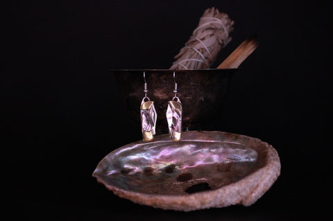 Mother of Pearl Pocket Knife Earrings