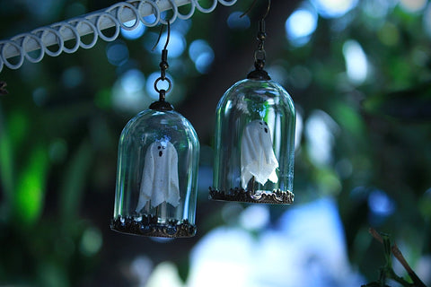 Made To Order Bell Jar Sheet Ghost Earrings