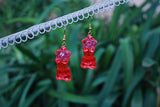 “Watermelon Jolly Rancher” Looking Goddess Earrings