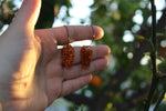 Orange Glitter Coffin Hoops