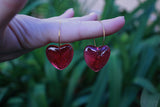 Candy Pink Heart Hoop Earrings