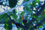 Black and Silver Hand & Planchette Earrings