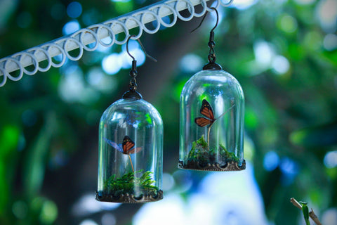 Monarch Bell Jar Earrings (Made To Order)
