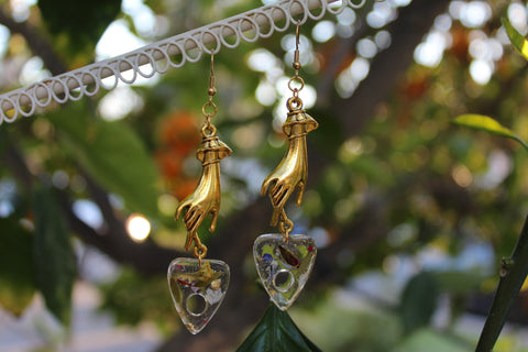 Botanical Hand & Planchette Earrings