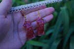 Lovey Dovey Pink Glitter Goddess Earrings