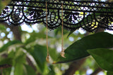 Brass Crescent Moon Threader Earrings