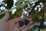 Black and Silver Hand & Planchette Earrings