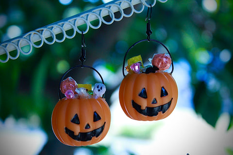 Full Candy Bucket Pumpkin Pail Earrings Made To Order