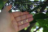 Brass Crescent Moon Threader Earrings