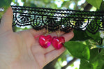 Hot Pink Heart Hoop Earrings