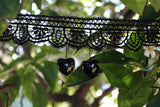 Black As My Soul Heart Hoop Earrings