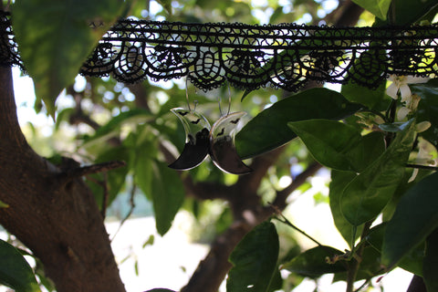 Thicc Smoky Bat Crescent Moon Hoops