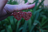 Lovey Dovey Pink Big Glitter Heart Earrings