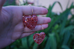 Lovey Dovey Pink Big Glitter Heart Earrings