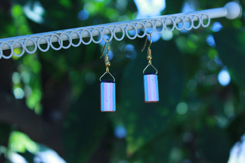 Transgender Pride Flag Brick Earrings