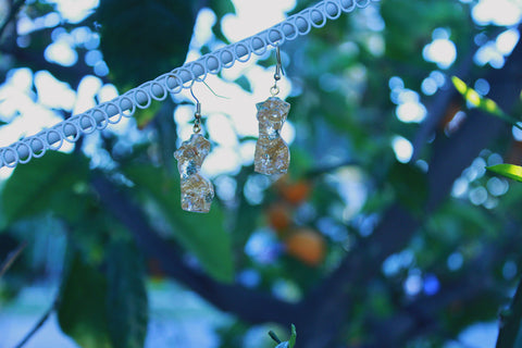 Itty Bitty Gold Leaf Goddess Earrings