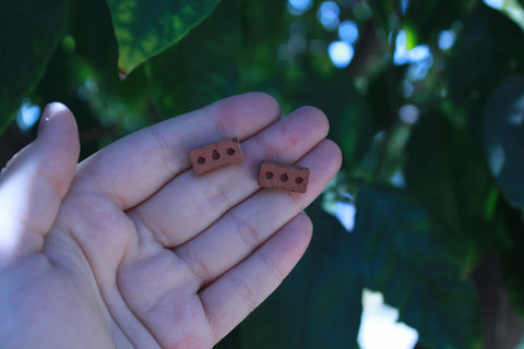 Plain Brick Stud Earrings