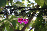 Hot Pink Heart Hoop Earrings