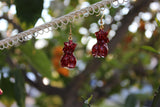 Plus Size Gold Leaf And Red Glitter Goddess Earrings