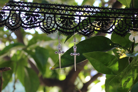 Silver Mini Dagger Earrings