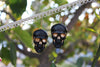 Black and Gold Skull Earrings