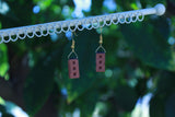 Bisexual Pride Flag Brick Earrings