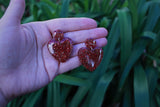 Golden Rouge Big Glitter Heart Earrings