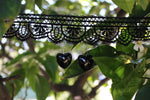 Black As My Soul Heart Hoop Earrings