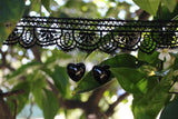 Black As My Soul Heart Hoop Earrings